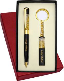 UJJi Name Pen in Brass Material with Zari Filled Golden Pen Gift Set