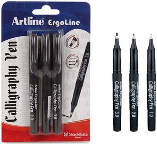 Artline ERGOLINE CALLIGRAPHY PEN SET PACK OF 2 (BLACK) Calligraphy