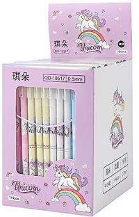 Sannu Unicorn Printed Erasable Pen 0.5mm Gel Pen with attached Magic Wipe Eraser Pen Gel Pen