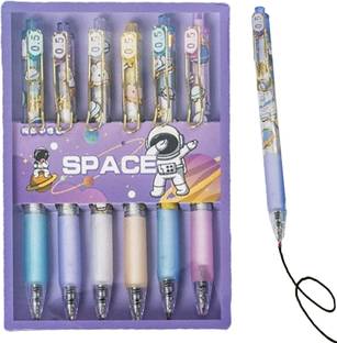 WISHKEY Space Design Black Gel Pen Set For Boys & Girls, Smooth Retractable Pen for Kids Gel Pen