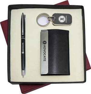 UJJi 3in1 Advocate Logo Set with Slim Design Ball Pen, Keychain and ATM Card Holder Pen Gift Set