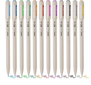 Firstchoice XO Multicolor Gel Pen with Hard Box Case | Set Of 12 Bright Ink Colors Gel Pen