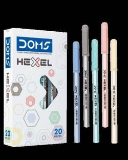 DOMS HEXEL | BALL PEN | Ink - BLUE | 20 PCS BOX Ball Pen