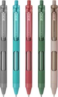 FLAIR Zoox 0.7 mm Minimalistic Design Rubberised Body F7 Retractable Mechanism Roller Gel Pen