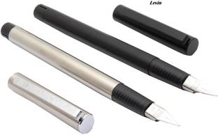Levin Jinhao 65 Silver & 65 Matt Black Fountain Pen Fine Nib & Converter Fountain Pen