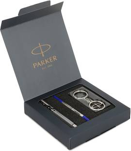 PARKER Vector Special Edition Chrome Trim Roller Ball Pen With Parker Keychain Pen Gift Set