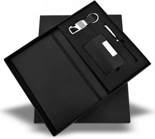 GifMor Premium 9159 Black - A5 Diary, Keychain, Card Holder and Pen Gift Set