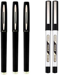 Baoke 0.5mm Smooth writing Black ink gel pen &Free rollerball 0.5mm 2 pcs black pens Gel Pen