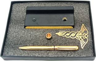 Epraiser Luxury Doctor's Gift Set of Gold Metal Pen, Doctor Crown Logo Table Top Stand Roller Ball Pen