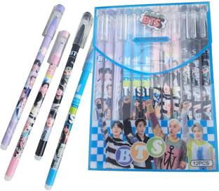 Poohan SUPER CUTE UNIQUE BTS BT21 THEME ERASEABLE MULTICOLOUR BIRTHDAY RETURN GIFT Gel Pen