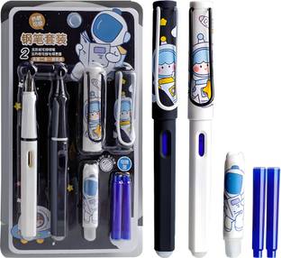 WISHKEY Fountain Pen Set with Ink Cartridge, Stylish Astronaut Design, Erasable Ink Fountain Pen
