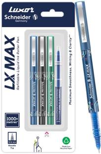 Luxor Schneider LX MAX | Needle Tip | 0.5 mm | 1000+ Meters Writing Length | German Technology Roller Ball Pen