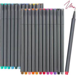KNAFS 24pcs Fineliner Color Pen Set 0.4mm Fine Line Tip Colored Sketch Drawing Pen Fineliner Pen