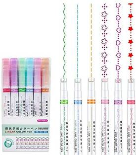 UrbanPop Linear Color Pen – Highlighter Pen Set Line Markers Color Roller Line Marker Pen Multi-function Pen
