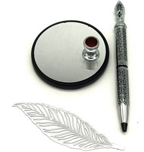 Maskey Vintage Gift Set of Abstract Design Pen, Feather Logo and Table Pen Stand Pen Gift Set