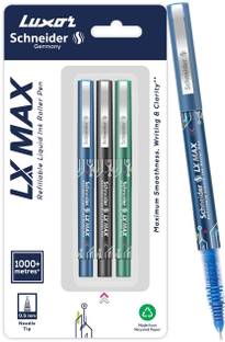 Luxor Schneider LX MAX | Needle Tip | 0.5 mm | 1000+ Meters Writing Length | German Technology Roller Ball Pen
