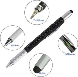 FRKB 6in1 MultiTool Pen with Ruler, Level gauge, Ball Pen, Stylus and 2 Screwdriver Multi-function Pen
