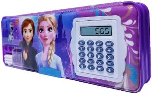 CDT 2022 Cartoon Art Plastic Pencil Box Frozen Barbie Queen for Kids Pencil boxes will intereset your child, Magnetic, A Jombo Pencil Box, (set of 1 , Blue) by HABBIB Art Plastic Pencil Box