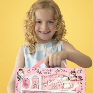 RAMOJI Ramoji Unicorn Stationery Gift Set for Girls, Navratri, Diwali, Birthday, 12pcs Stationery Set