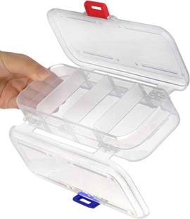 STORITE Pencil Pouch Larg Capacity Pen Case Organizer with 4 compartment Transparent Art Plastic Pencil Box