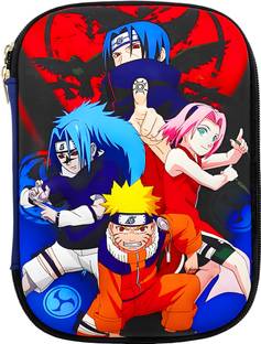 poksi Naruto EVA Pencil pouch for Kids| Pencil box for Boys and Girls| Double zipper t o lock| Added Inside zipper and seperator Art EVA Pencil Box