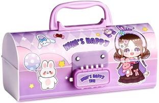 radhey preet Most Popular & Trending Girl Print Password Protected Pencil Case With Suitcase Style Made From Heavy Quality For Boy & Girl RP1209(20) Art Plastic Pencil Box