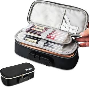 HASTHIP Waterproof 4 Layer Combination Lock Large Capacity Pencil Case, Pencil Pouch Nature Art Canvas Pencil Box