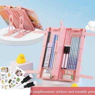 ShoppoStreet Stylish Pencil Case for Students School Supplies compass box with Book stand Drafting Compass Set