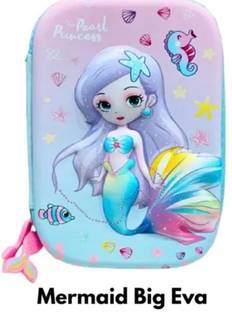 Royal krafts 3D EVA Pencil Case - Mermaid Designer Pencil Pouch for Kids Mermaid Art EVA Pencil Box