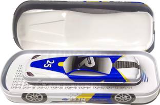 TECHNOCHITRA Dual Space Sport Car Shape with Mini Box Art Metal Pencil Boxes