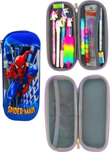 Johnnie Boy 3D Embossed Spiderman Pencil Pouch with compartment|Smiggle Pencil Pouch| Spiderman Art EVA Pencil Box