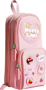 YUMI Girls Pencil Pouch with 6 Compartments Durable School Pencil Box & Stationery Pouch for Girls & Boys Art Canvas Pencil Box