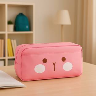 HAPPY SHOPPING STORE Makeup Storage Pouch, Cosmetic Zip Pouch Bag, Pencil Case with Compartments, School Supply Organizer for Students, Stationery Box Art Artificial Leather Pencil Box