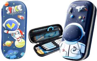 RINGHAS 3D Space Exploration Pencil Case Students Art Canvas Pencil Box