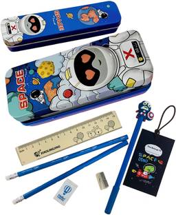 Le Delite Outsr space explorer astronaut Space Astronaut Art Metal Pencil Box