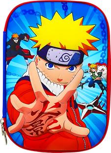 poksi Naruto EVA Pencil pouch for Kids| Pencil box for Boys and Girls| Double zipper t o lock| Added Inside zipper and seperator Art EVA Pencil Box