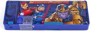 striders Avengers Magnetic Pencil Box with Extra Storage 1 Button for School Supplies Modern Art Plastic Pencil Box