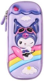 PEACORA 3D Cover EVA Kuromi Design, Large Capacity Pencil box Case Compass 3D Kuromi Art EVA Pencil Box