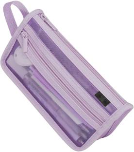 Tinker Squad Stylish Mesh Pouches for Kids | Perfect for School College & Everyday Use Plain Art Artificial Leather Pencil Box