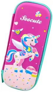 Sannu Unicorn Pencil Case for Kids, Medium Capacity Portable Multipurpose Pen Pouch Unicorn Art EVA Pencil Box