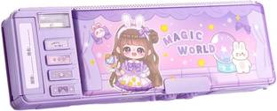 JOY MAKER Password Pencil Box for Children, Many Function and Departments, Special Buttons Art Plastic Pencil Box