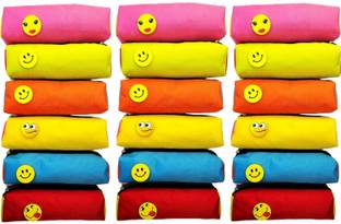 Home Store India Stationery Pouch Pencil Case Birthday Return Gift Kids Pen & Pencil Organizer Smiley Art Polyester Pencil Boxes