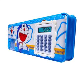 ZYNATY Pencil Box with Calculator & Dual Sharpener Magnetic Jumbo Pencil Box Geometry Box