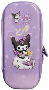 PEACORA 3D Cover EVA Kuromi Star Design, Large Capacity Pencil box Case Compass Kuromi Star Art EVA Pencil Box