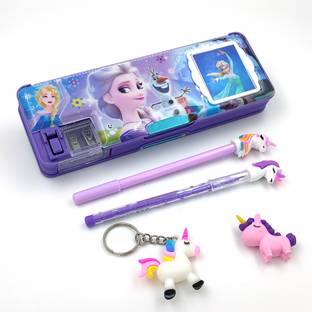 poksi Frozen Pencil Box with Accessories Geometry Box