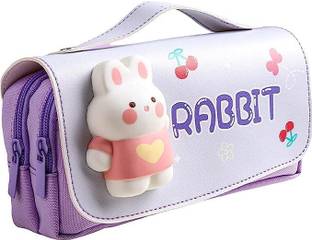 Chiransi Rabbit 3D EVA Pencil Case Pouch,Multipurpose Zipper Pencil Case for Kids Geometry Box