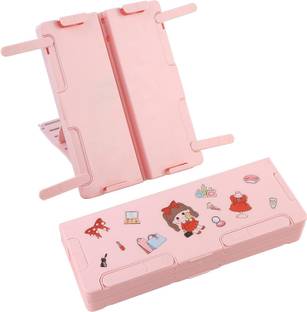 Kliznil 2 in1 Book Stand Pencil Cases with Book Stand Flexible Lightweight Page Holder Book Stands Holders Art Plastic Pencil Boxes Art Plastic Pencil Box