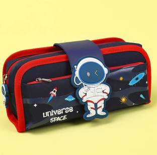 WECAN FASHION HOT SELLING TRENDING NEW ARRIVAL FLIPKART RECOMMENDED Made Ideal For Boys&Girl Astronaut Squishy Cute Design Large Pencil Storage Pouch For Art Artificial Leather Pencil Box