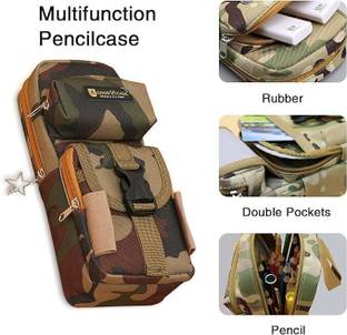 Akvanar Military Pencil pouch Compartment Large Stationery School Pencil Pouch Bag 1 Art Artificial Leather Pencil Box