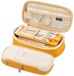 TREXEE Large Capacity Pencil Pouch,Canvas Cotton Linen, Pencil Case Cute Stationery Bag 1 Art Canvas Pencil Box